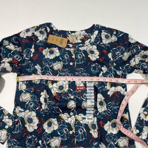 New Duluth Wrinkle Fighter Tunic Shirt Blue Floral Size XS - Picture 6 of 6